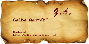 Galba Ambró névjegykártya